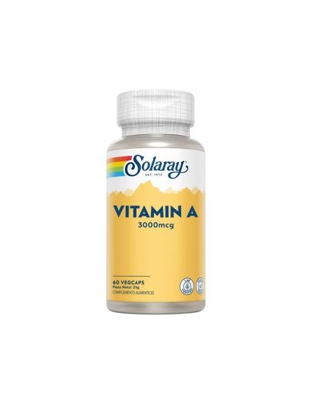 Vitamina A 3000 Mcg 60 Vcaps Solaray | Salud y Vitalidad