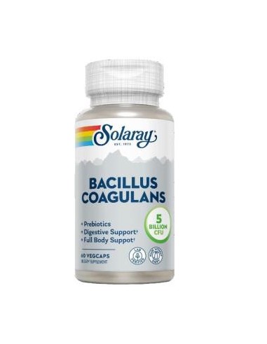 Bacillus Coagulans Solaray 60 cápsulas veganas, probiótico eficaz