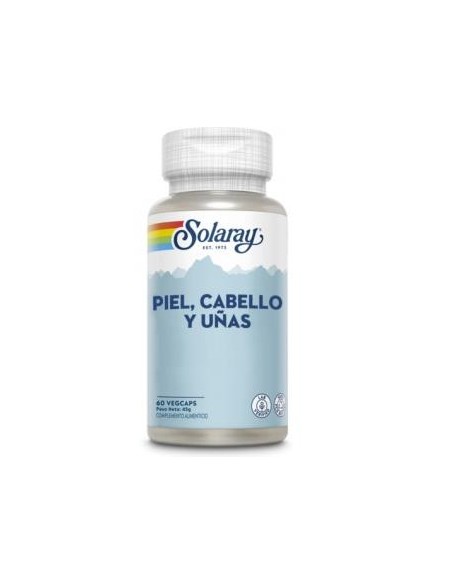 Piel, Cabello y Uñas Solaray 60 Cápsulas  Belleza Natural