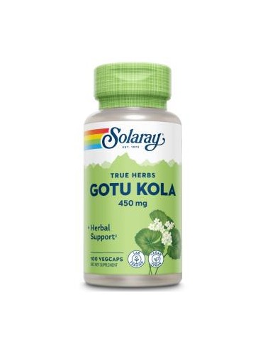 Gotu Kola 450Mg 100 Vcaps Solaray  Suplemento Natural Vitalidad