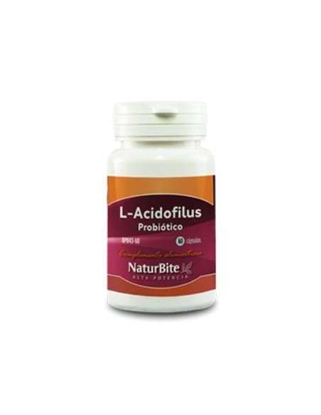 L-Acidophilus 500M CFU 60 Comp. Naturbite  Salud Intestinal