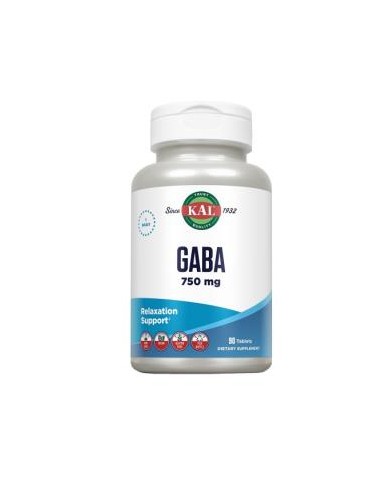 Gaba 750 mg Solaray 90 comprimidos | Suplemento natural calmante