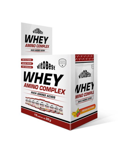 Whey Amino 15 Sobres 30g Fresa-Plátano Vit.O.Best Energía