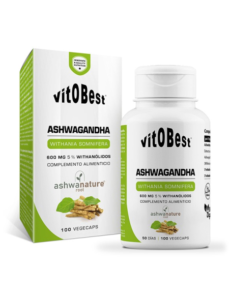 Ashwagandha 100 Vegecaps Vit.O.Best  Energía y Bienestar Natural