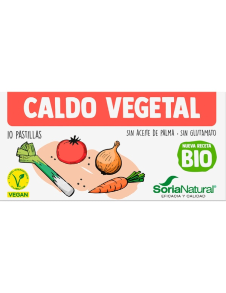 Caldo Vegetal 10 Pastillas Bio Vegan de Soria Natural