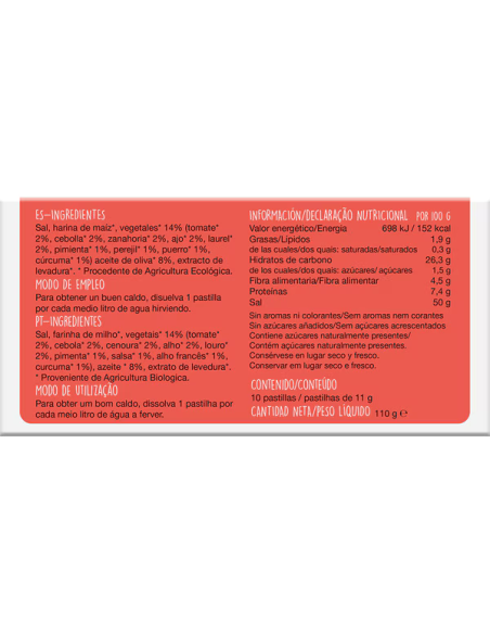 Caldo Vegetal 10 Pastillas Bio Vegan de Soria Natural