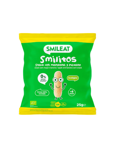 Minhocas com Maçã e Banana Orgânica, 25 G da Smileat