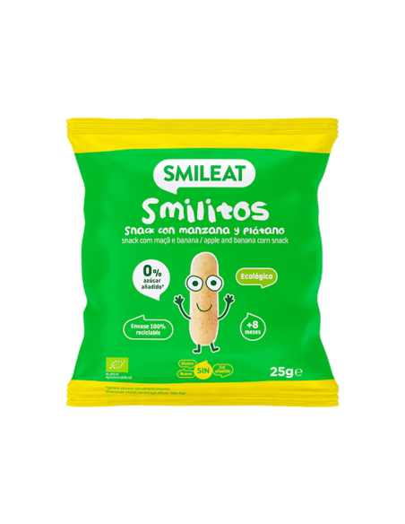 Minhocas com Maçã e Banana Orgânica, 25 G da Smileat