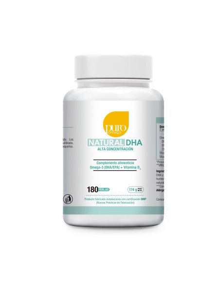 Pack 2 Natural DHA Alta Concentración 180 Perlas Omega Puro