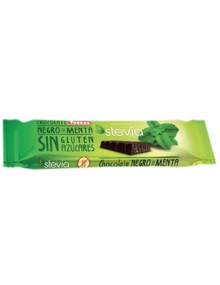 Exp Barritas Choco Negro Con Menta Stevia 24 Ud de