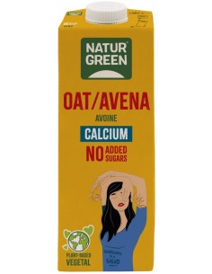 Bebida de Avena sin azucares añadidos Calcio  1 L de Naturgreen 2
