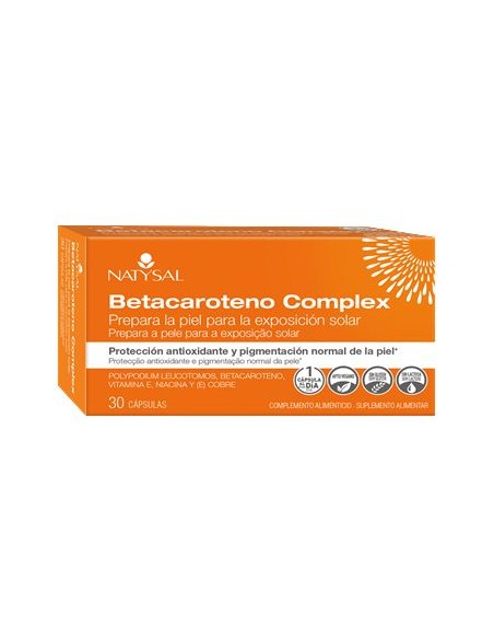 Betacaroteno Complex Natysal 30 Cápsulas | Antioxidante Natural