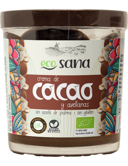 Crema de Cacao y Avellanas Bio