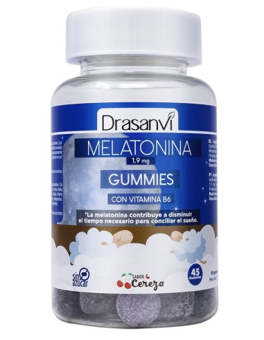 Melatonina 1,9 mg + Vitamina B6 Cereza 45 Gominolas Drasanvi