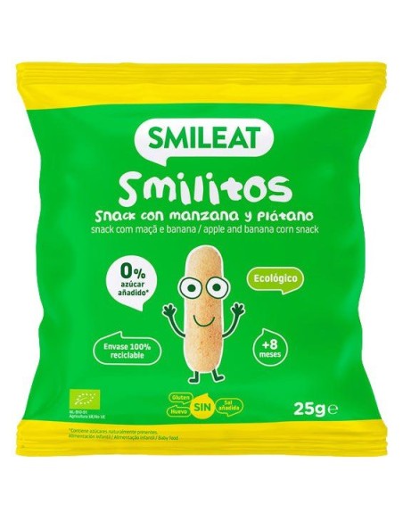 Minhocas com Maçã e Banana Orgânica, 25 G da Smileat