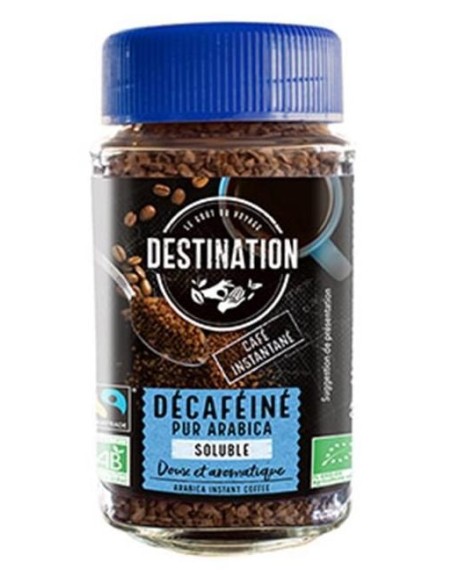 Café Soluble 100% Arábica Liofilizado Descafeinado Bio, 100 G de Destination