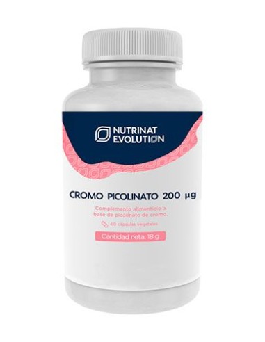 Cromo Picolinato 200 µg 60 Vcaps Nutrinat Evolution eficaz