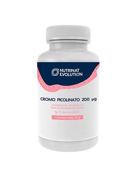 Cromo Picolinato 200 µg 60 Vcaps Nutrinat Evolution eficaz