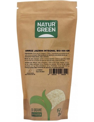 Arroz Jazmín Integral Bio 500g Naturgreen – Salud Natural