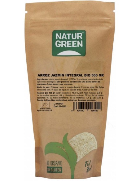 Arroz Jazmín Integral Bio 500g Naturgreen – Salud Natural
