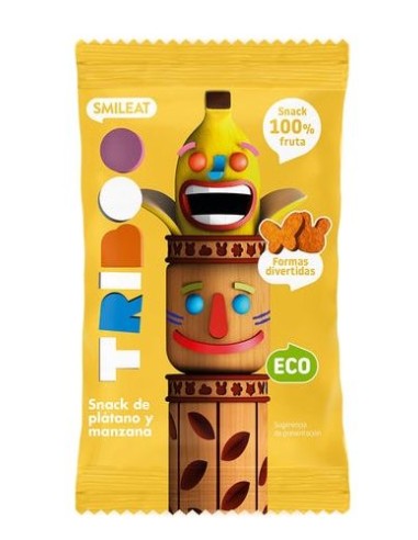 Snack Bio de Plátano y Manzana Smileat 25 g, Natural y Saludable