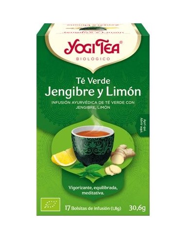 Yogi Tea Té Verde Jengibre Limón 17 Bolsitas 1,8g