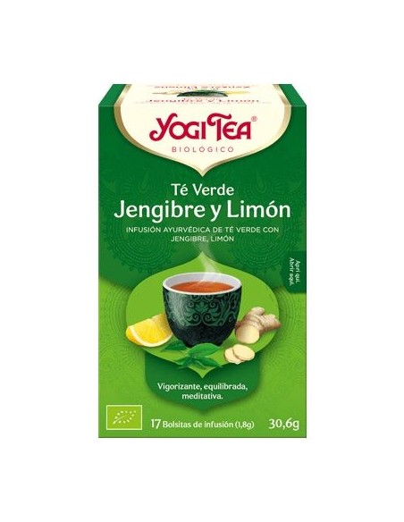Yogi Tea Té Verde Jengibre Limón 17 Bolsitas 1,8g