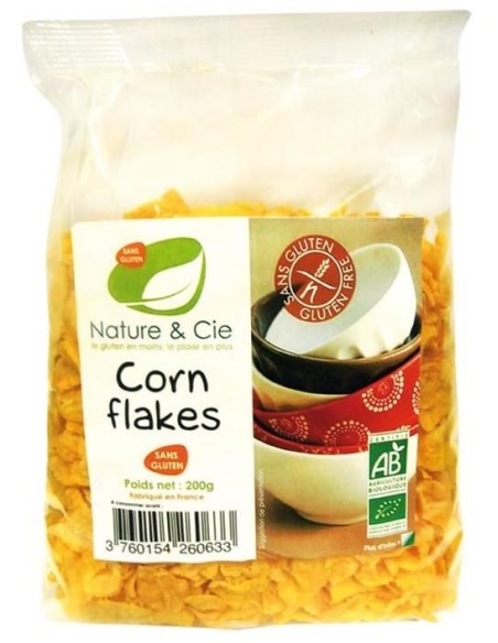 Flocos de Milho Biológicos Sem Glúten e Sem Açúcar Nature&Cie 200g