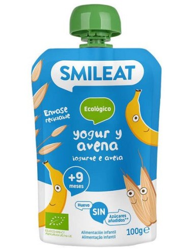 Bolsa de Iogurte e Aveia Bio Smileat 100g – Natural e Saudável