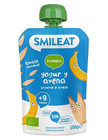 Bolsa de Iogurte e Aveia Bio Smileat 100g – Natural e Saudável