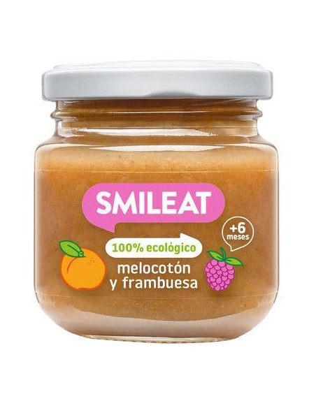 Pote Pêssego e Framboesa Biológico 130g Smileat Natural