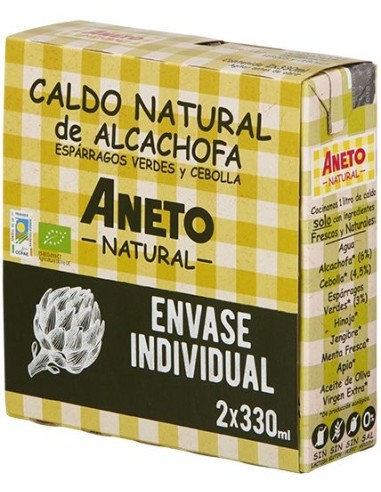 Caldo Aneto Eco Alcachofra, Espargos e Cebola 2x330ml