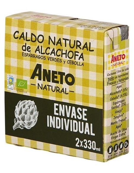 Caldo Aneto Eco Alcachofra, Espargos e Cebola 2x330ml