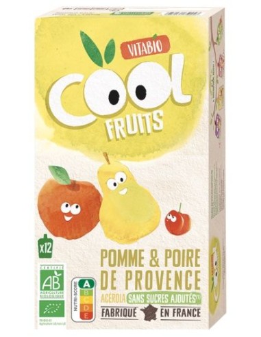 Vitabio Cool Fruits Manzana Pera 12 x 90 g – Snack Saludable