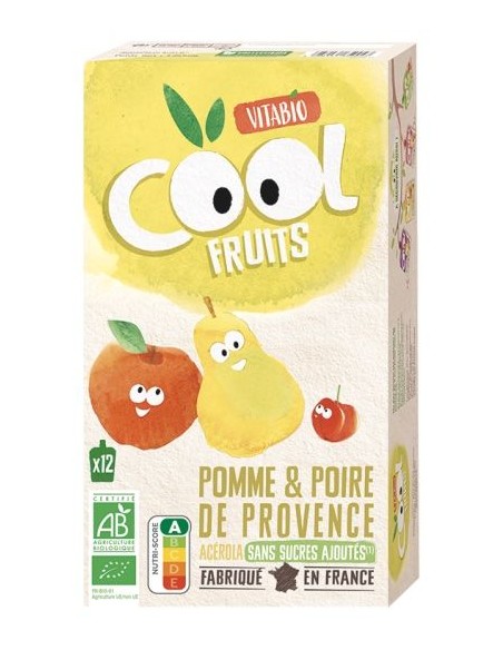 Vitabio Cool Fruits Manzana Pera 12 x 90 g – Snack Saludable