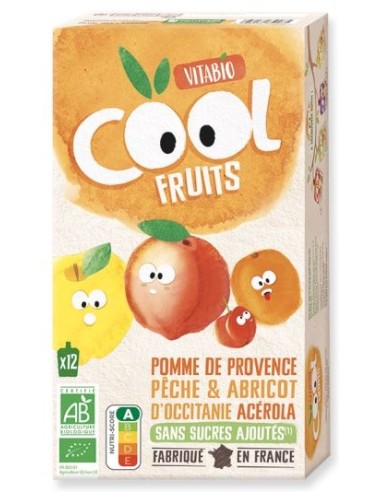 Vitabio Cool Fruits Manzana Melocotón Albaricoque 12x90g