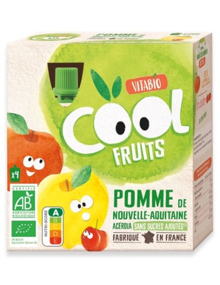Vitabio Cool Fruits Maçã 4x90g Bebê Bio Natural e Saudável