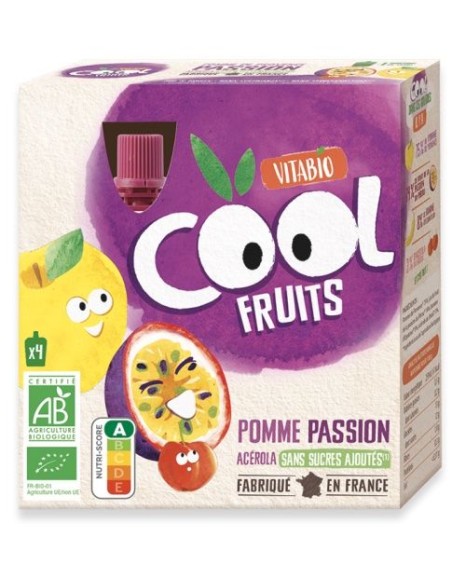 Vitabio Cool Fruits Maçã e Maracujá 4x90g