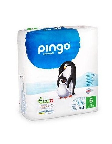 Pañales Bio Pingo T6 15-30 Kg, 32 Unidades Ecológicos