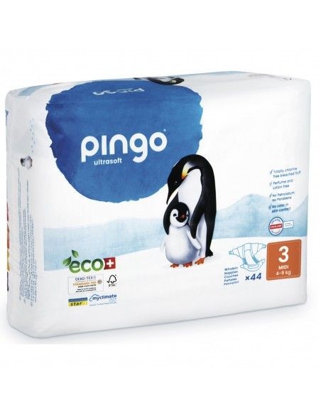 Pañales Bio T3 4-9 Kg Pingo 44 Uds – Suave y Ecológico