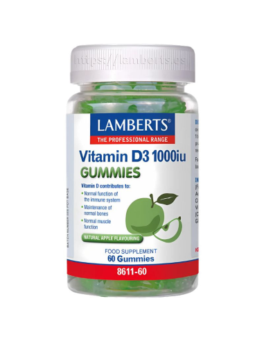 Pack 2 Uds. Vitamina D3 1000 UI (25 µg)  (Gummies) 60 Gum de Lamberts