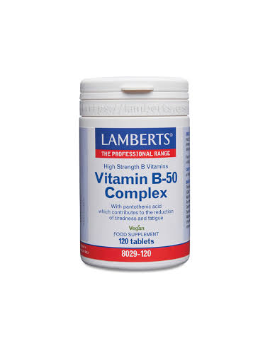Pack 5 Vitaminas B-50 Lamberts 120 Tabletas Energía Vital