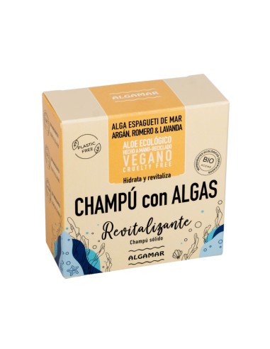 Champú con Algas, en pastilla. REVITALIZANTE.