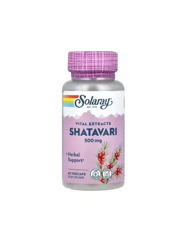 Shatavari 500 mg Solaray - 60 cápsulas vegetales naturales