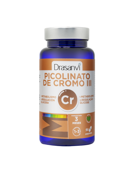 Picolinato de Cromo III Drasanvi 90 Comprimidos - Mineral Vital