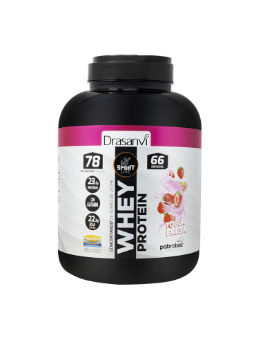 Whey Protein Concentrada Yogur Fresa 2Kg Sport Live Drasanvi