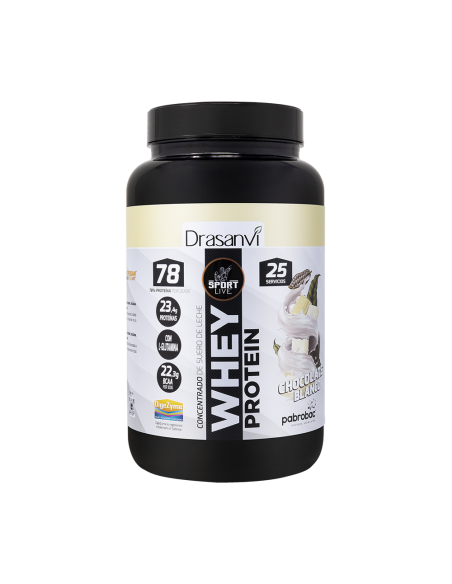 Whey Protein Concentrado de Chocolate Branco 750G Sport Live Drasanvi