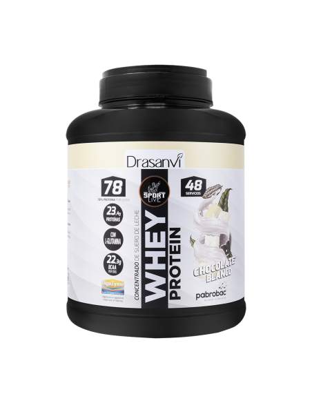 Whey Protein Concentrado de Chocolate Branco 1450G Sport Live Drasanvi