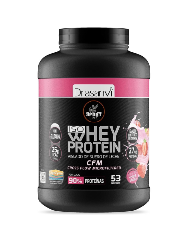 Whey Protein Isolado Iogurte Morango 1.6Kg Sport Live Drasanvi
