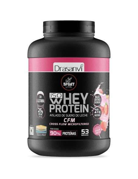 Whey Protein Isolado Iogurte Morango 1.6Kg Sport Live Drasanvi